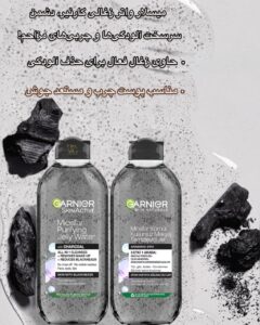 ژل پاک‌کننده میسلار زغال گارنیر مخصوص پوست‌های مستعد جوش و جوش‌های سرسیاه Garnier SkinActive Micellar Purifying Jelly Water with Charcoal