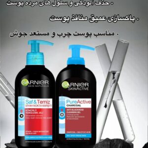 ژل شست‌وشوی ضدجوش سرسیاه گارنیر پیور اکتیو زغال فعال   Garnier SkinActive PureActive Charcoal Anti-Blackhead Cleansing Gel
