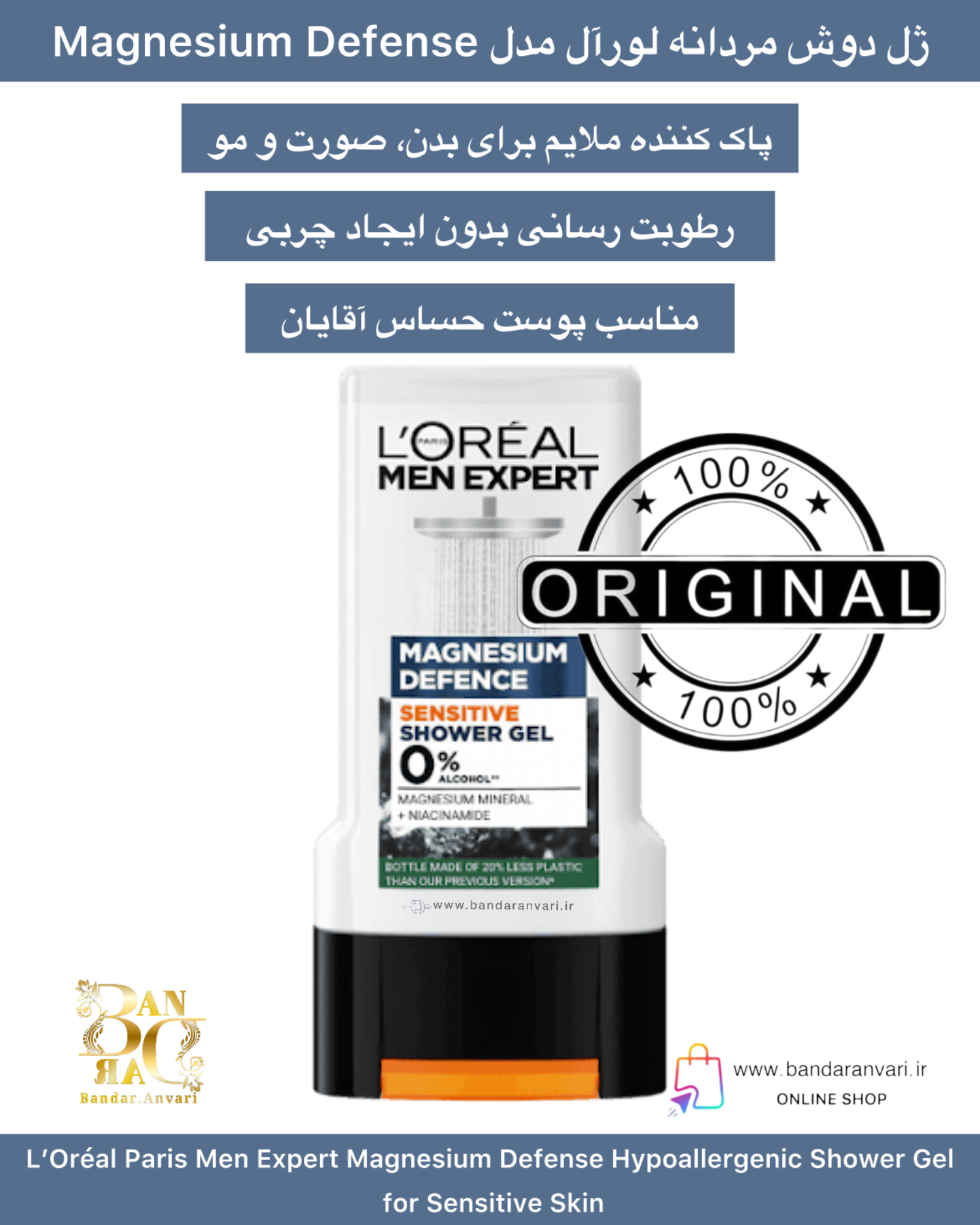 photo-output ژل دوش مردانه لورآل مدل Magnesium Defense – مناسب پوست حساس، فاقد الکل و ضدحساسیت L’Oréal Paris Men Expert Magnesium Defense Hypoallergenic Shower Gel – for Sensitive Skin