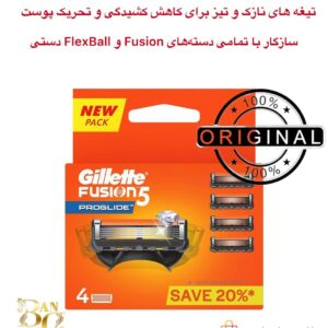 تیغ یدکی ژیلت فیوژن پروگلاید دستی مردانه – بسته ۴ عددی Gillette Fusion ProGlide Manual Men’s Razor Blade Refills, 4 Count
